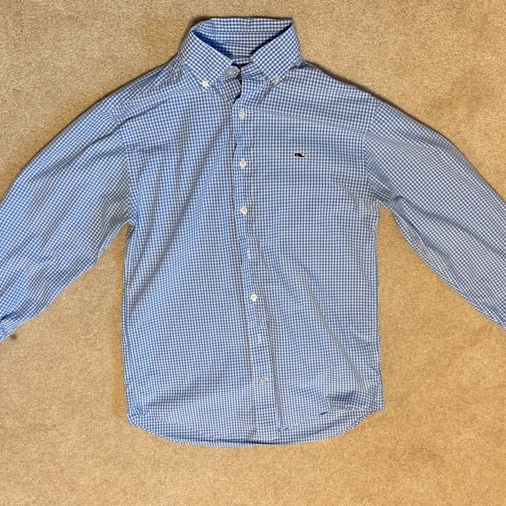 Vineyard Vines Classic Fit Whale Shirt Blue White Button Down